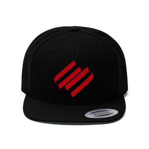 Upscale Noire Red "un" Flat Bill Hat
