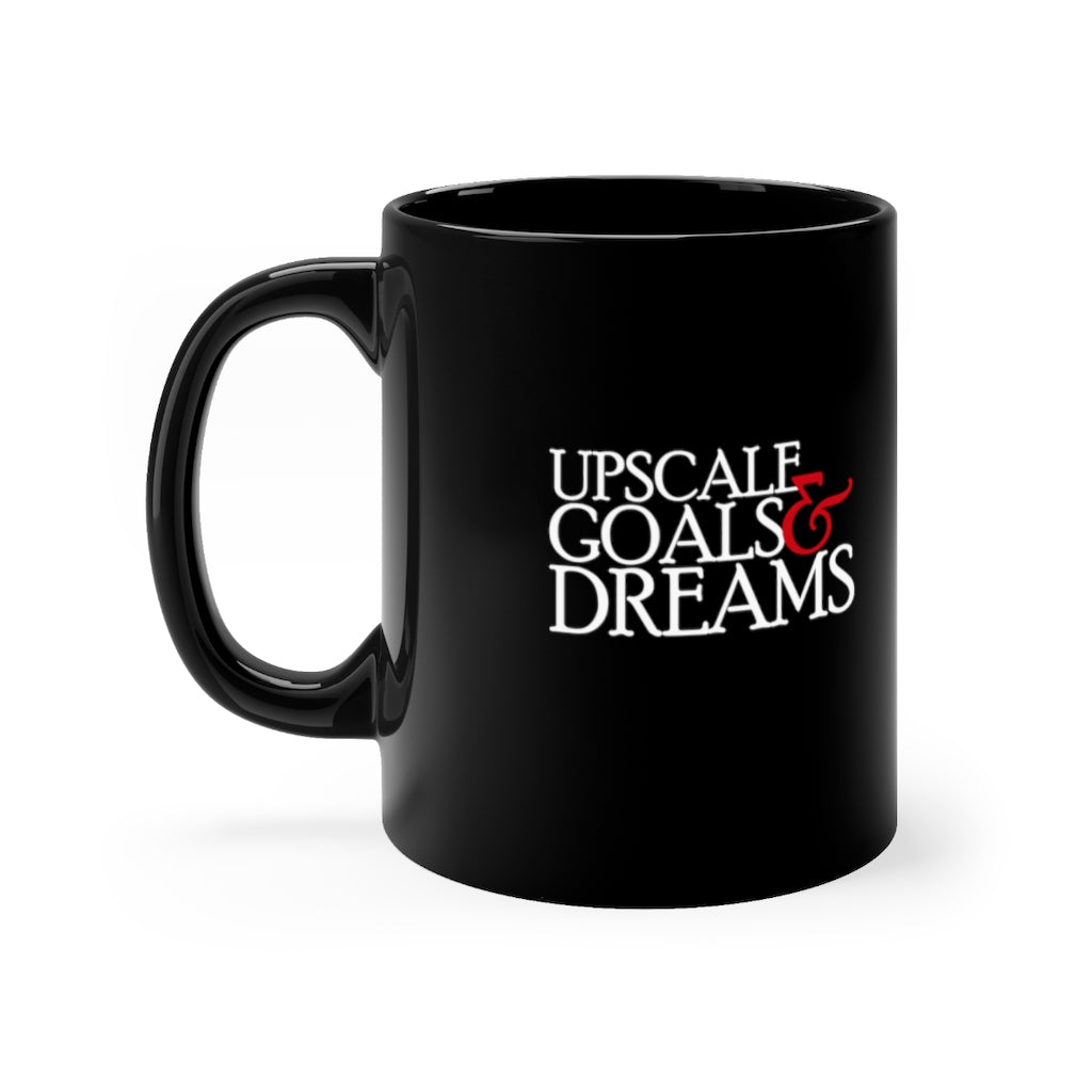 Upscale Goals & Dreams Black mug